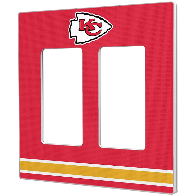 Kansas City Chiefs Stripe Double Rocker Light Switch Plate