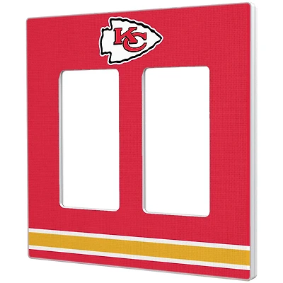 Kansas City Chiefs Stripe Double Rocker Light Switch Plate