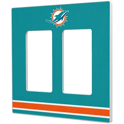 Miami Dolphins Stripe Double Rocker Light Switch Plate