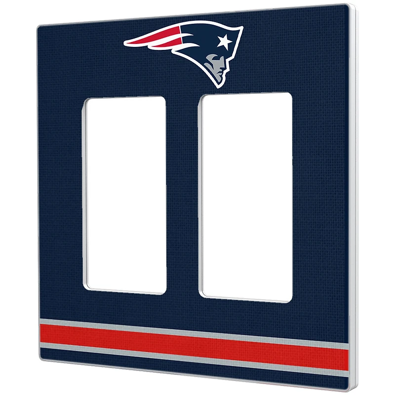 New England Patriots Stripe Double Rocker Light Switch Plate