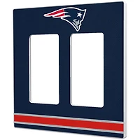 New England Patriots Stripe Double Rocker Light Switch Plate