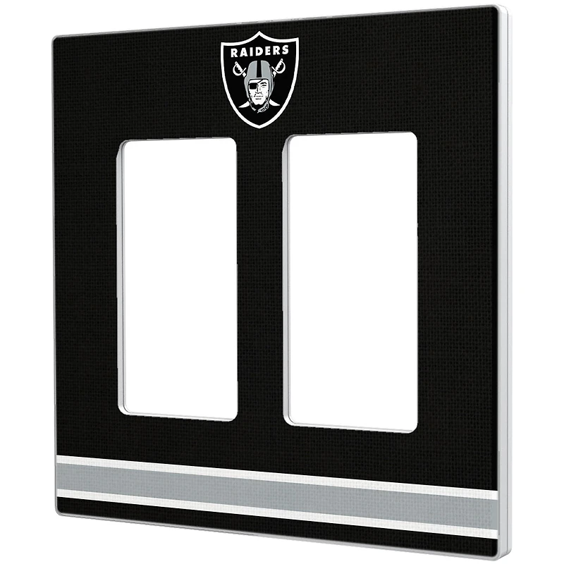 Las Vegas Raiders Stripe Double Rocker Light Switch Plate