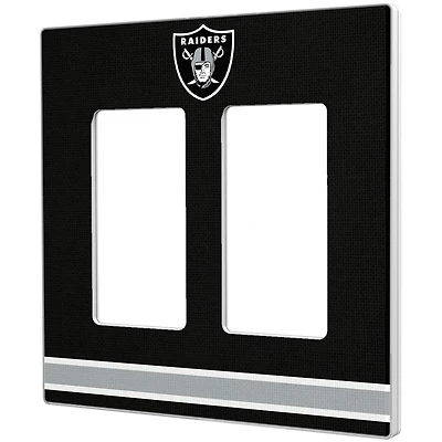 Las Vegas Raiders Stripe Double Rocker Light Switch Plate
