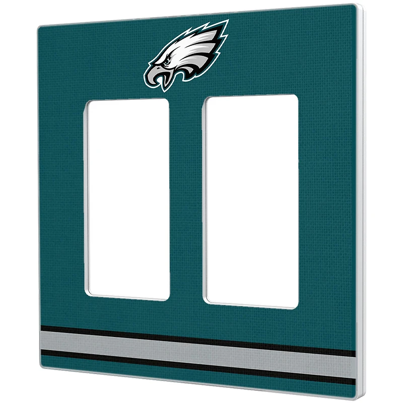 Philadelphia Eagles Stripe Double Rocker Light Switch Plate