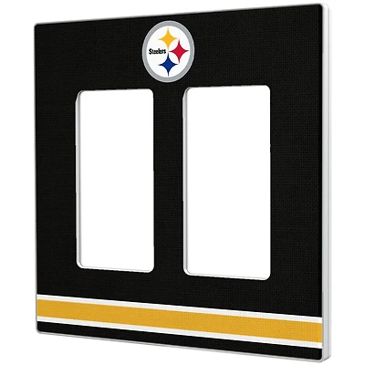 Pittsburgh Steelers Stripe Double Rocker Light Switch Plate