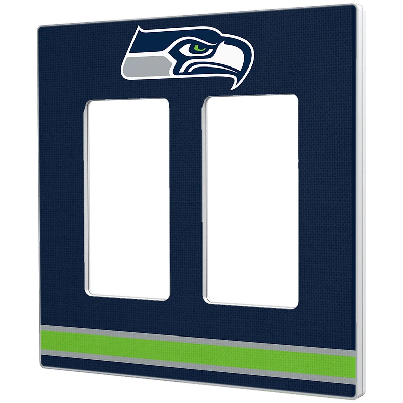Seattle Seahawks Stripe Double Rocker Light Switch Plate
