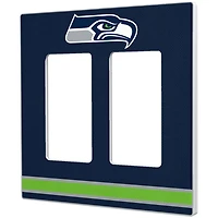 Seattle Seahawks Stripe Double Rocker Light Switch Plate