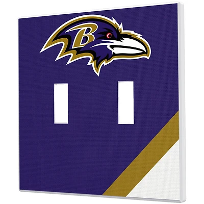 Baltimore Ravens Diagonal Stripe Double Toggle Light Switch Plate
