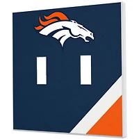 Denver Broncos Diagonal Stripe Double Toggle Light Switch Plate