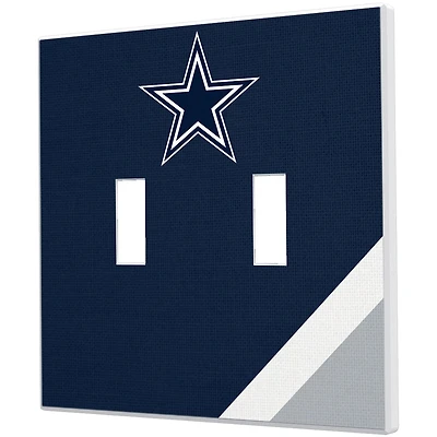 Dallas Cowboys Diagonal Stripe Double Toggle Light Switch Plate