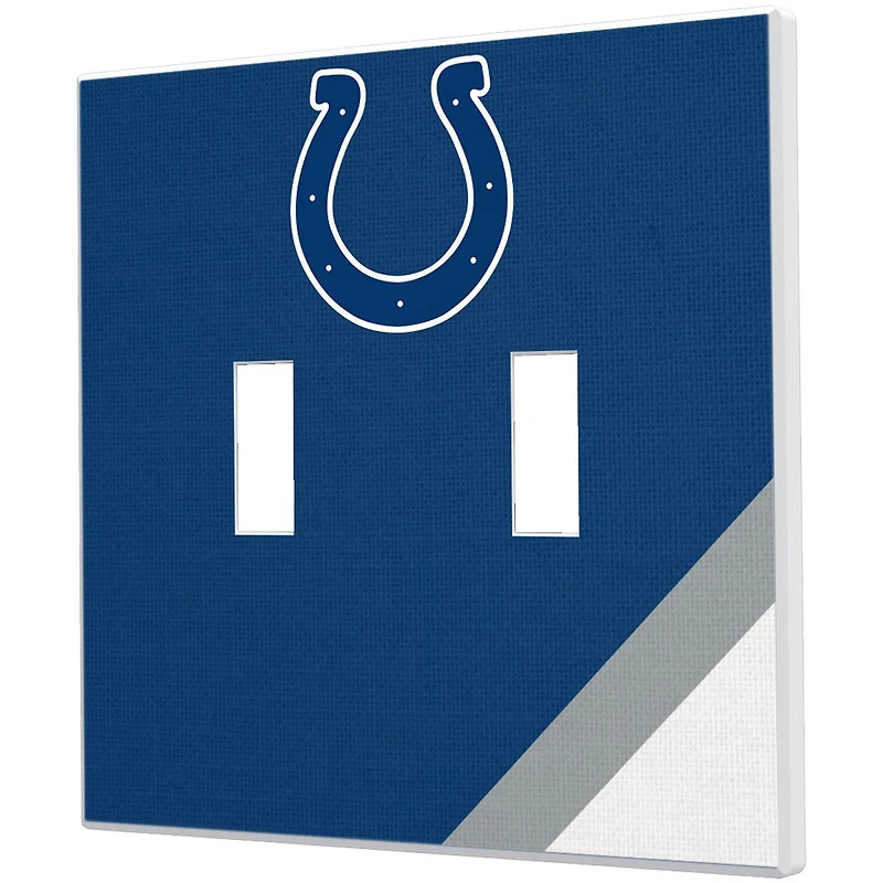 Indianapolis Colts Diagonal Stripe Double Toggle Light Switch Plate