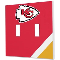 Kansas City Chiefs Diagonal Stripe Double Toggle Light Switch Plate