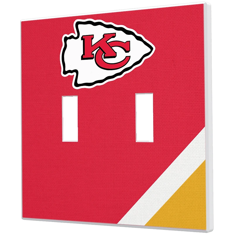 Kansas City Chiefs Diagonal Stripe Double Toggle Light Switch Plate