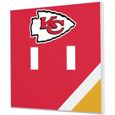 Kansas City Chiefs Diagonal Stripe Double Toggle Light Switch Plate