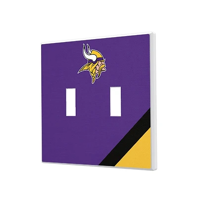 Minnesota Vikings Diagonal Stripe Double Toggle Light Switch Plate