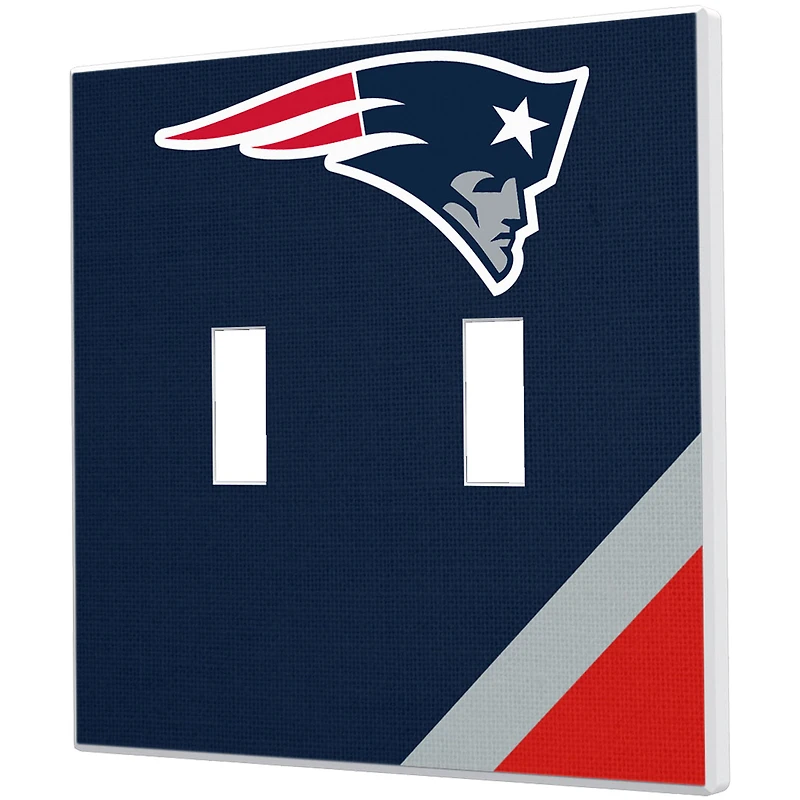 New England Patriots Diagonal Stripe Double Toggle Light Switch Plate
