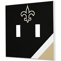 New Orleans Saints Diagonal Stripe Double Toggle Light Switch Plate