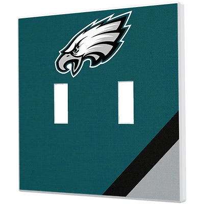 Philadelphia Eagles Diagonal Stripe Double Toggle Light Switch Plate