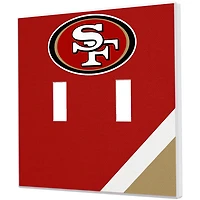 San Francisco 49ers Diagonal Stripe Double Toggle Light Switch Plate