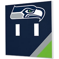 Seattle Seahawks Diagonal Stripe Double Toggle Light Switch Plate