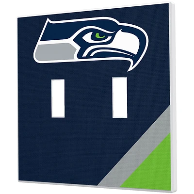 Seattle Seahawks Diagonal Stripe Double Toggle Light Switch Plate