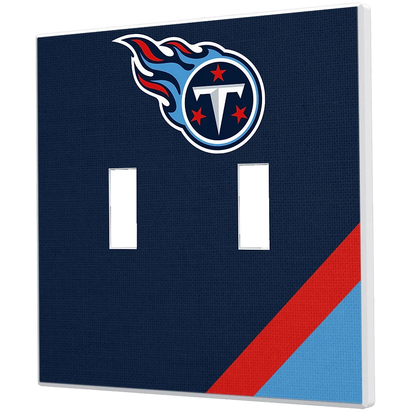 Tennessee Titans Diagonal Stripe Double Toggle Light Switch Plate