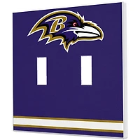 Baltimore Ravens Stripe Double Toggle Light Switch Plate