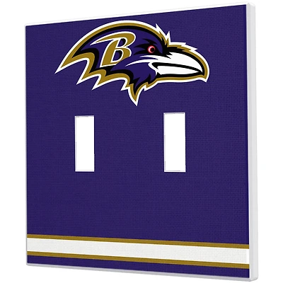 Baltimore Ravens Stripe Double Toggle Light Switch Plate