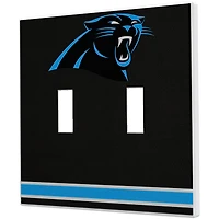 Carolina Panthers Stripe Double Toggle Light Switch Plate