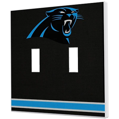 Carolina Panthers Stripe Double Toggle Light Switch Plate