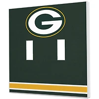 Green Bay Packers Stripe Double Toggle Light Switch Plate