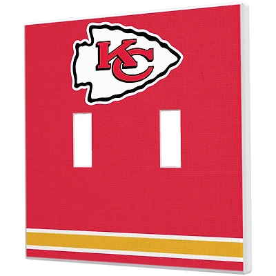 Kansas City Chiefs Stripe Double Toggle Light Switch Plate