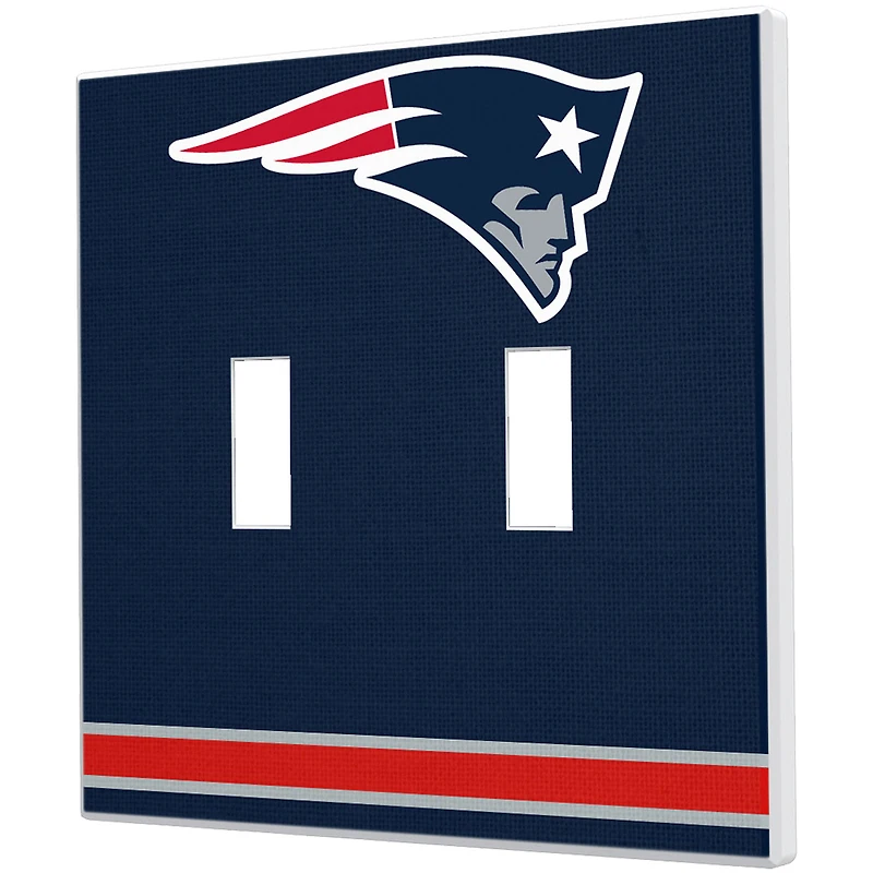 New England Patriots Stripe Double Toggle Light Switch Plate