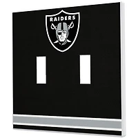 Las Vegas Raiders Stripe Double Toggle Light Switch Plate