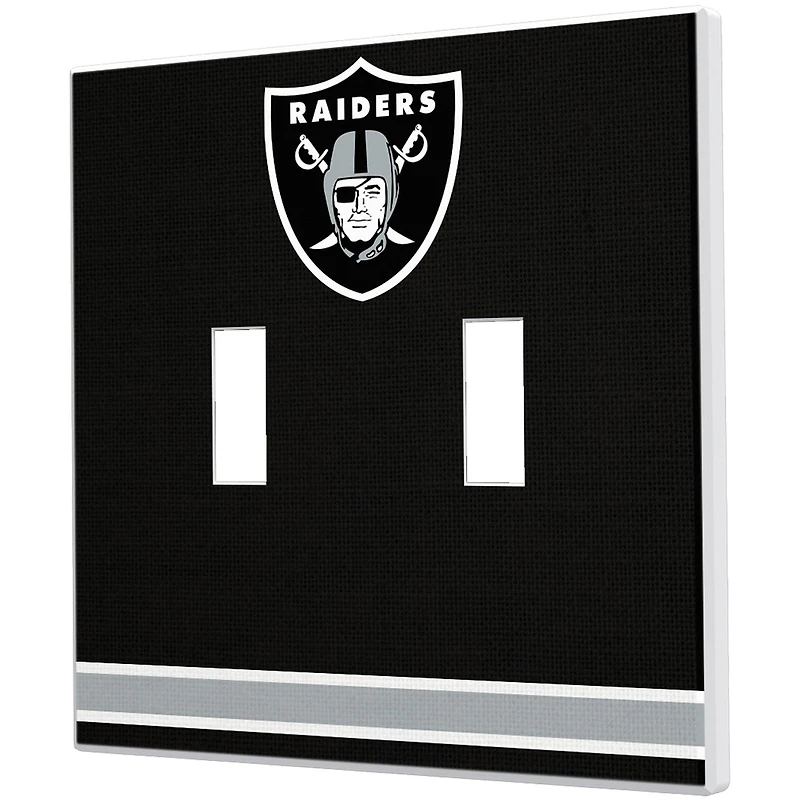 Las Vegas Raiders Stripe Double Toggle Light Switch Plate