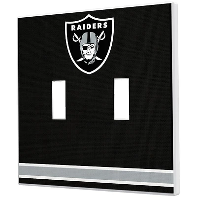 Las Vegas Raiders Stripe Double Toggle Light Switch Plate