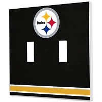 Pittsburgh Steelers Stripe Double Toggle Light Switch Plate
