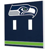 Seattle Seahawks Stripe Double Toggle Light Switch Plate