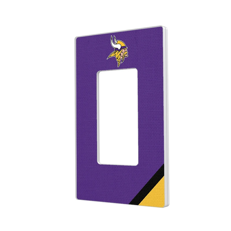 Minnesota Vikings Diagonal Stripe Single Rocker Light Switch Plate