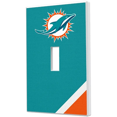 Miami Dolphins Diagonal Stripe Single Toggle Light Switch Plate
