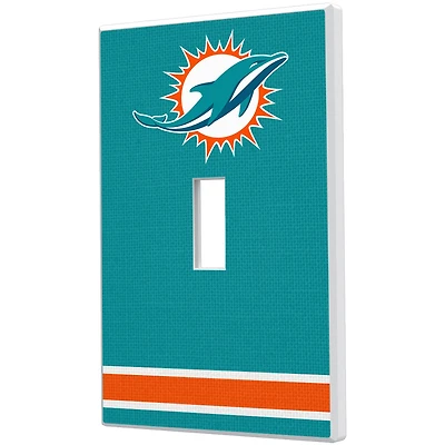 Miami Dolphins Stripe Single Toggle Light Switch Plate