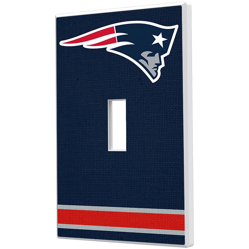 New England Patriots Stripe Single Toggle Light Switch Plate