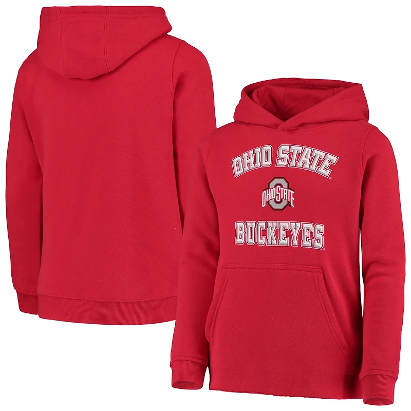 Youth Scarlet Ohio State Buckeyes Big Bevel Pullover Hoodie