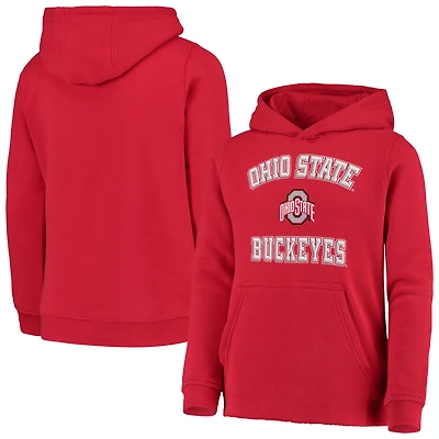 Youth Scarlet Ohio State Buckeyes Big Bevel Pullover Hoodie