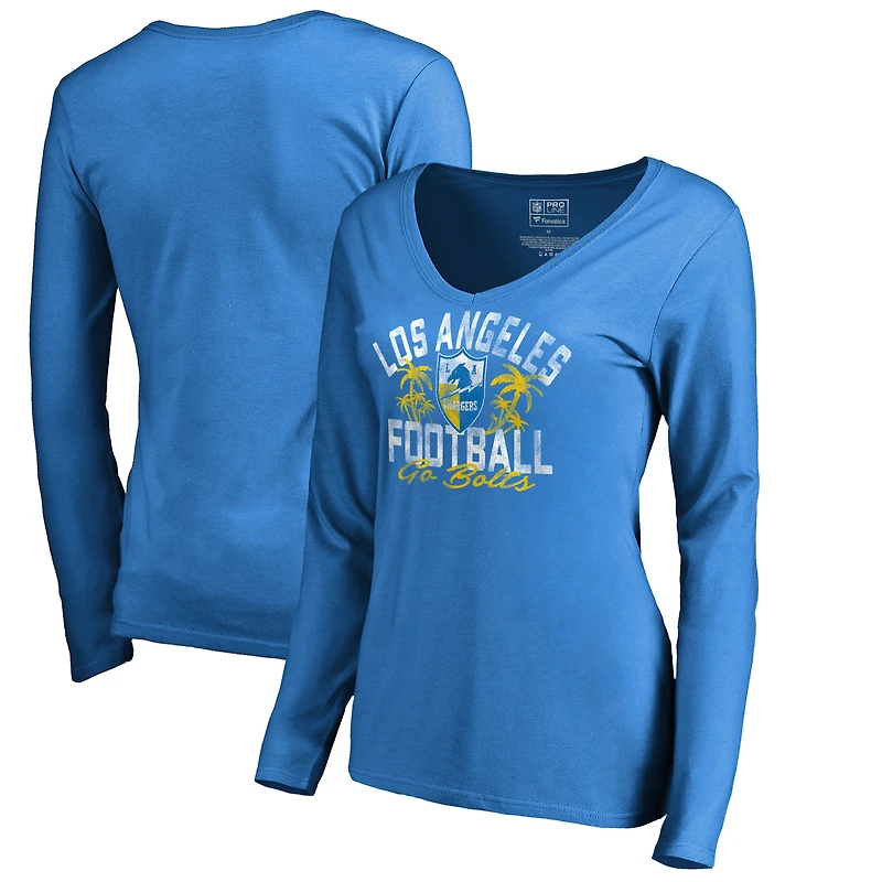 Women's Powder Blue Los Angeles Chargers Hometown Collection LA Football Long Sleeve T-Shirt
