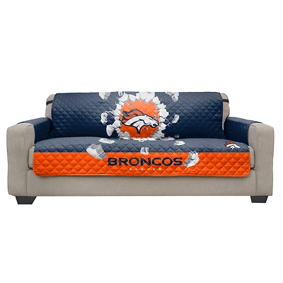 Denver Broncos 75'' x 110'' 3D Sofa Protector - Blue