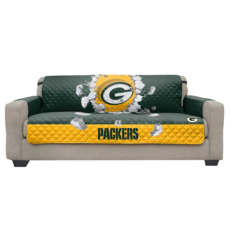 Green Bay Packers 75'' x 110'' 3D Sofa Protector - Green