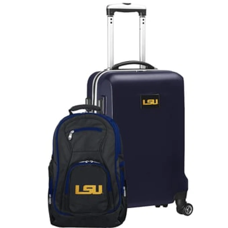 LSU Tigers Deluxe 2-Piece Backpack and Carry-On Set - Navy