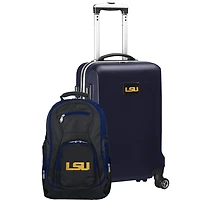 LSU Tigers Deluxe 2-Piece Backpack and Carry-On Set - Navy