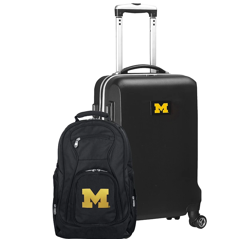 Michigan Wolverines Deluxe 2-Piece Backpack and Carry-On Set